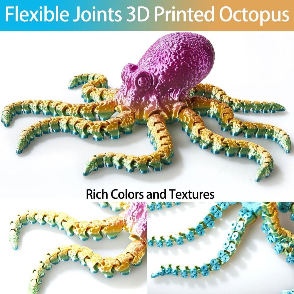 Durable Octopus Ornament 3D Printed Octopus Model 19/27cm 3D Octopus Ornament  Hotography Props