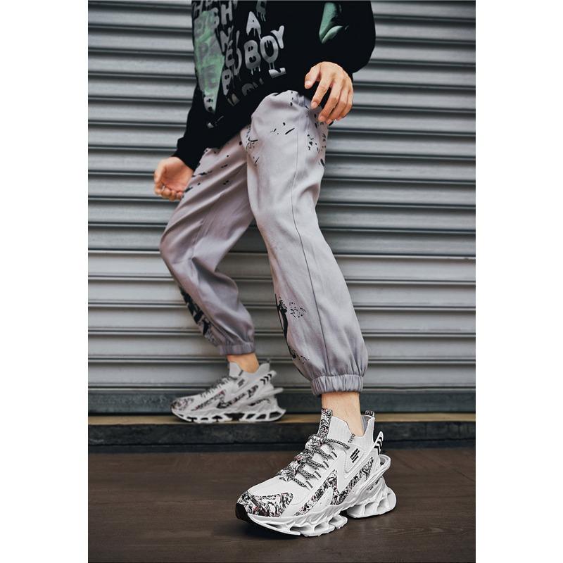 Men's High-Top Blade Sneakers Fashion Sock Collar Athletic Shoes Non-Slip Shock-Absorbing Running Shoes for Outdoor