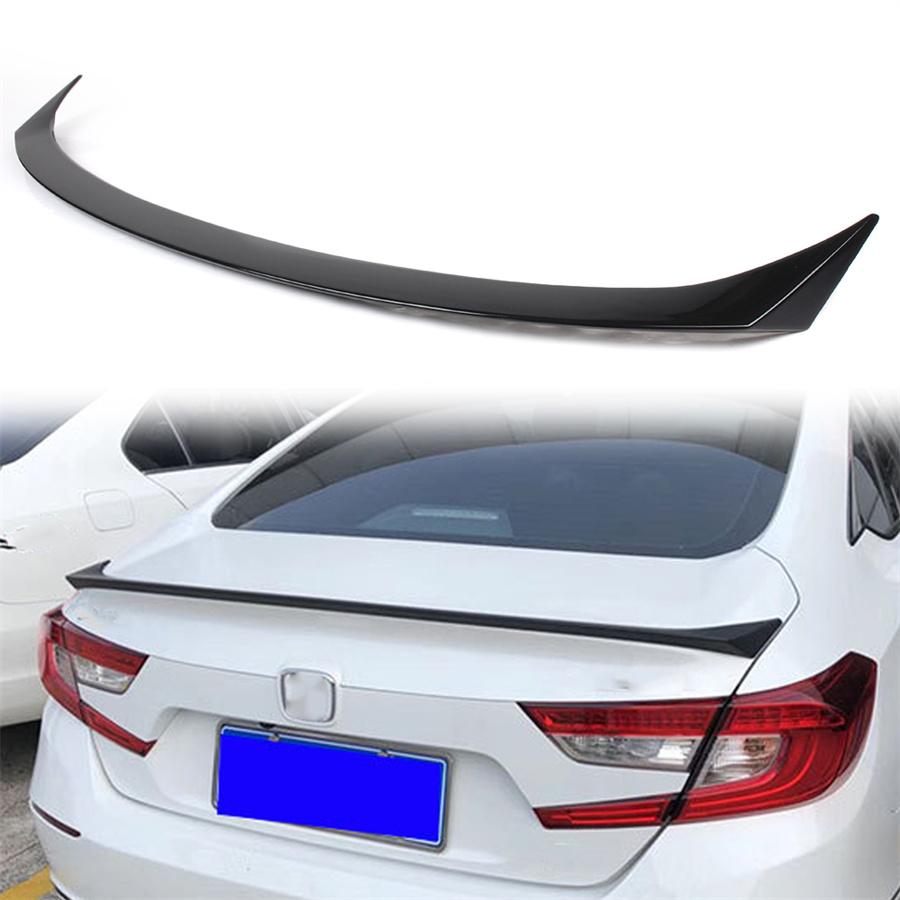 For Honda Accord 2018-2021 Shiny Bblack Tail Wing Lip Trim Sports Style Spoiler Trim ABS Plastic
