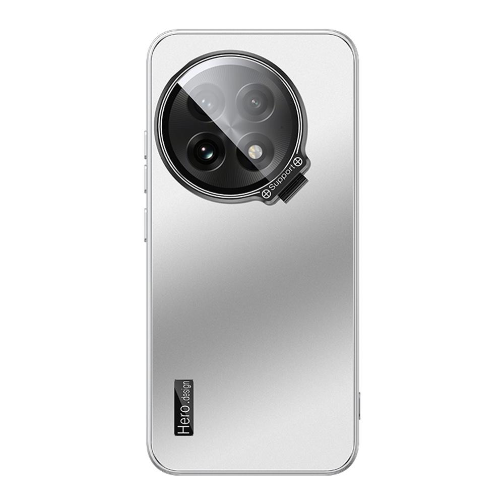 

For OnePlus Ace 5 5G Case with Lens Frame Kickstand TPU+PC Dropproof Phone Cover Silver