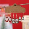 1 Set New Christmas Set Earrings Cross Border Hot Selling Cartoon Dripping Oil Elk Santa Claus Christmas Tree Earrings for Women