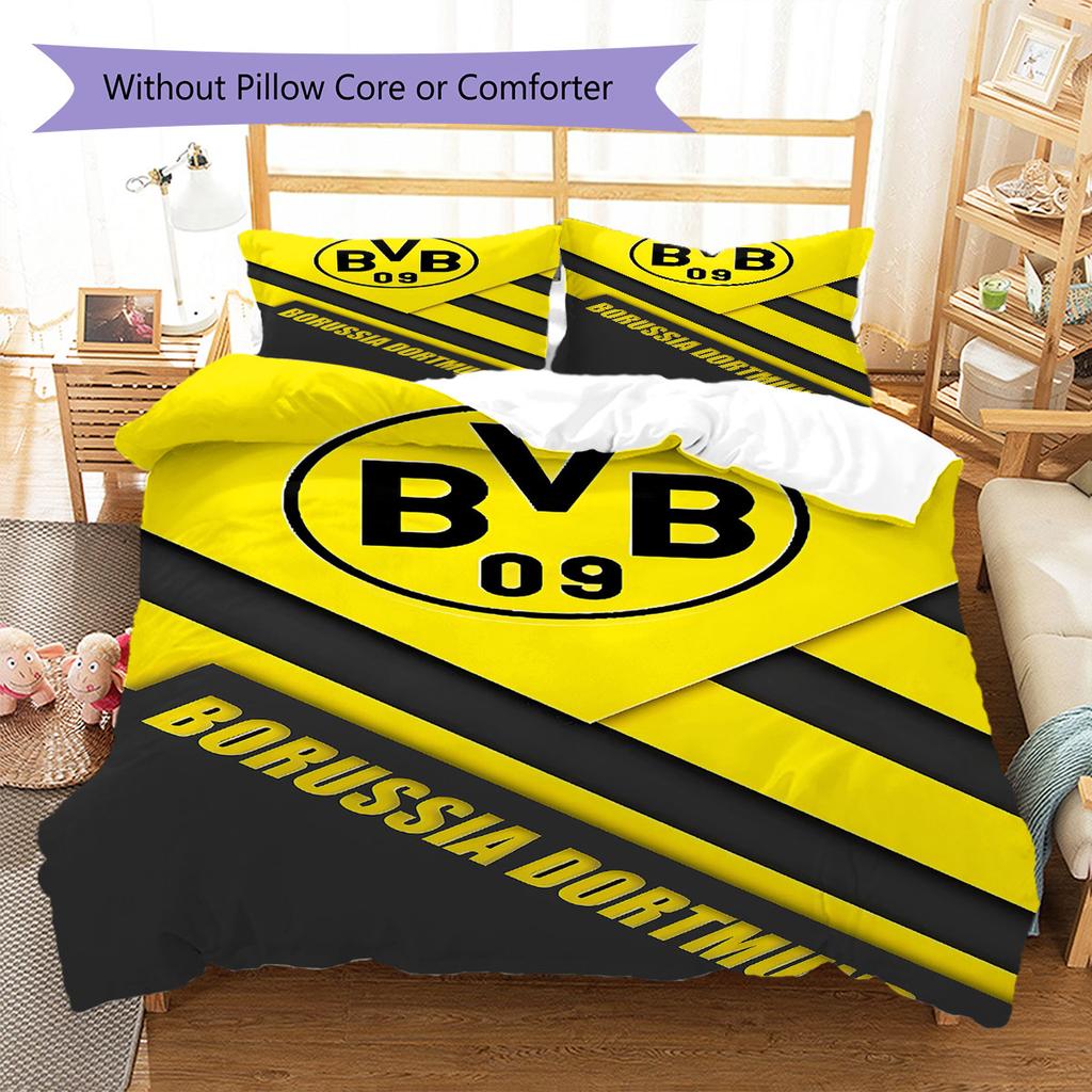 BVB Pattern Bedding,Quilt Set Quilt Cover Pillowcase Home Birthday Gift(1 * Duvet Cover + 2 * Pillowcase, Without Core)