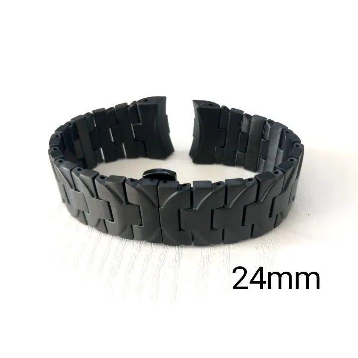 Used 24mm watch repair/replacement aftermarket bracelet PVD black double buckle [Compatible with] Panerai Luminor PANERAI