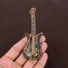 Moss Prehnite Handmade Copper Wire Wrap Guitar Pendant 4.53" V6G57
