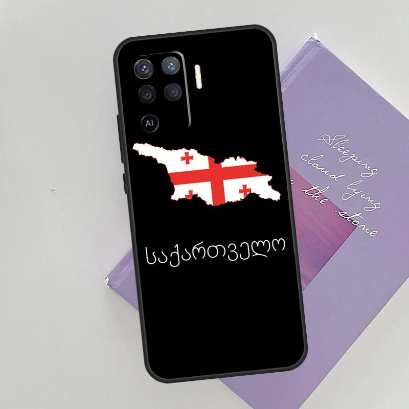 Georgia Flag Case For Oppo A15 A16 A17 A52 A72 A76 A96 A74 A94 A53 A54S A57S A58 A78 A98 A77 Phone Cover