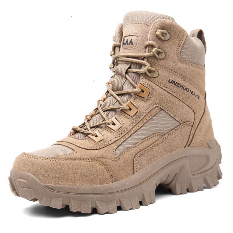 New Tactical Military Combat Boots Men Leather Army Hunting Trekking Camping Mountaineering Boots   D54