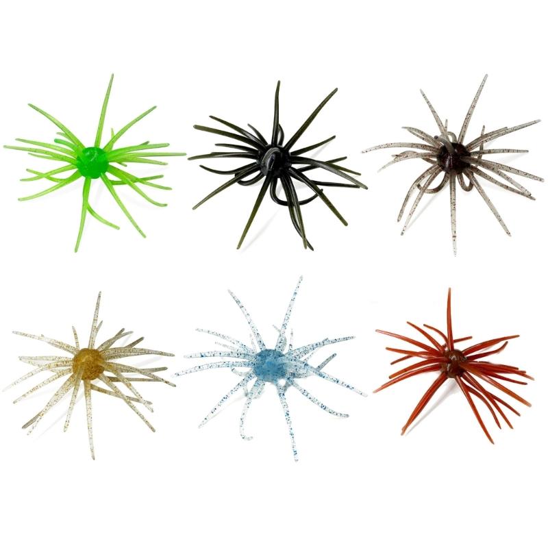 6PCS/Lot Elastic Floating Lures Baits Shaped Like Sea Urchins With Build In Flash For Biggest Visibilities Underwater