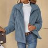 2024 Women's Fur Plush Short Coat Cardigan Autumn Winter Lapel Style