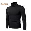 Spring Autumn Men Fitness Top Slim Fit High Collar Stretchy Long Sleeves Solid Color Pullover Fitness Sport Top Winter Bottoming Clothes