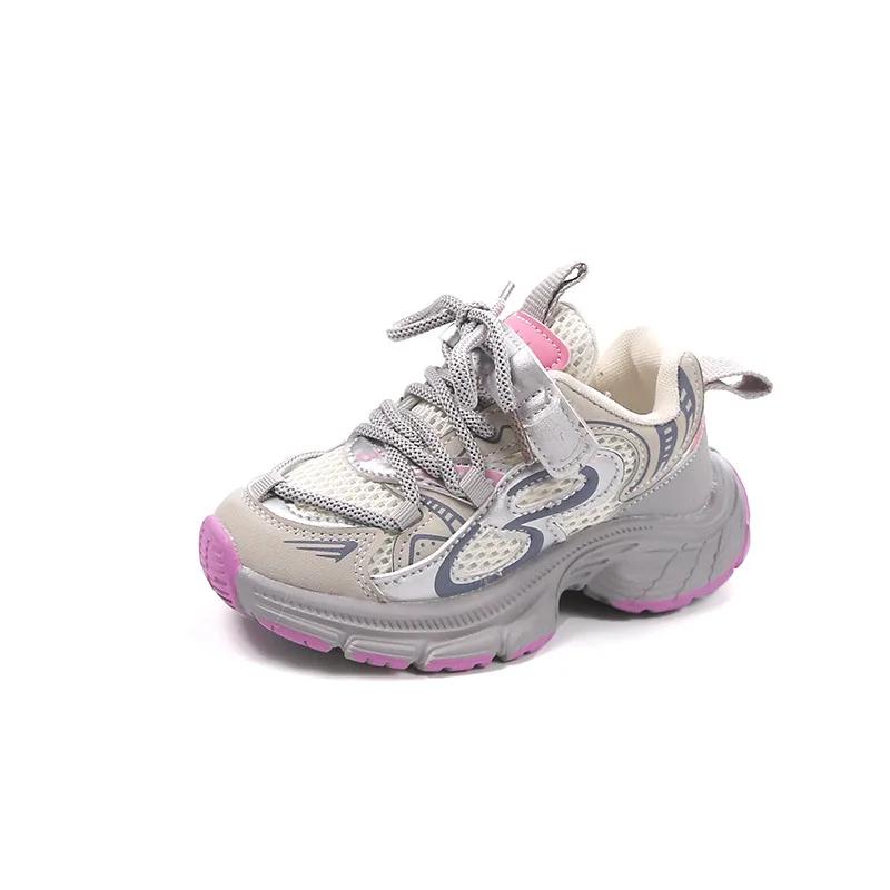 Детские кроссовки для девочек Массивные Детские Школьные Баскетбольные Кроссовки Сетчатые — фото 6