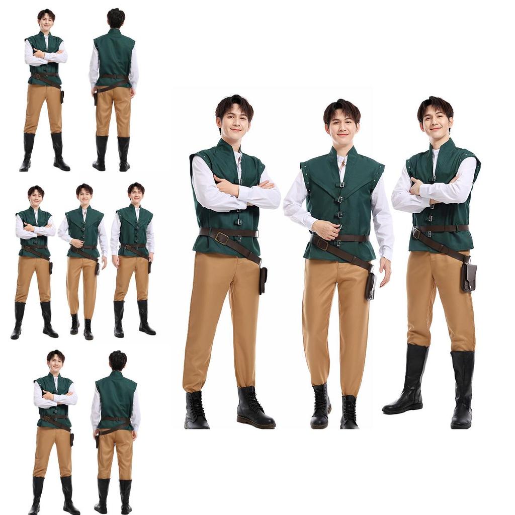 Czarujący Kostium Księcia o Długich Włosach na Imprezy i Wydarzenia Halloweenowe