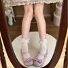 Lolita Cotton Lace Ankle Socks With Bow Embellishments For Girls