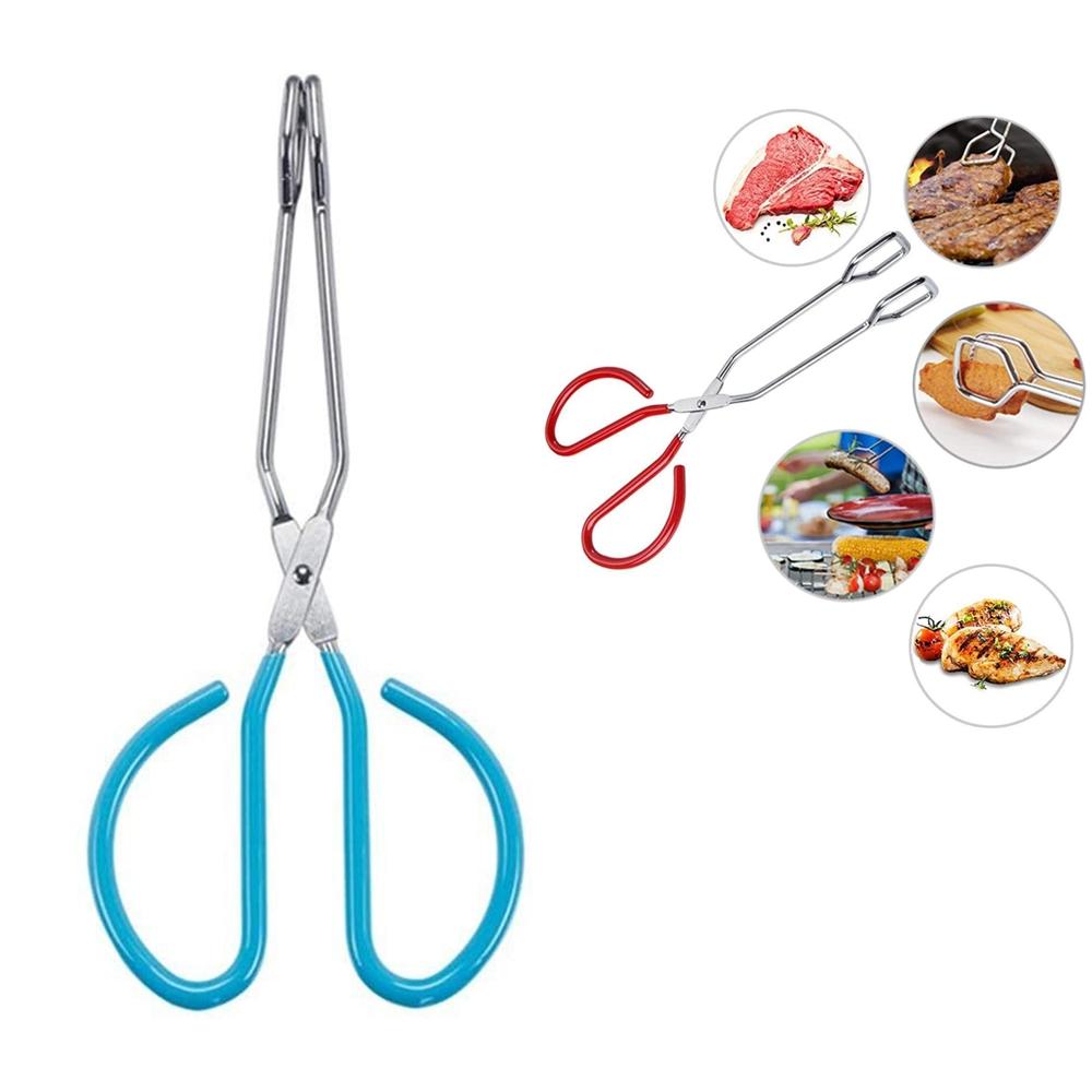 Steel Handles Baking Pastry Cooking Kitchen Supplies BBQ Tools Barbecue Clamp Food Scissor Tongs