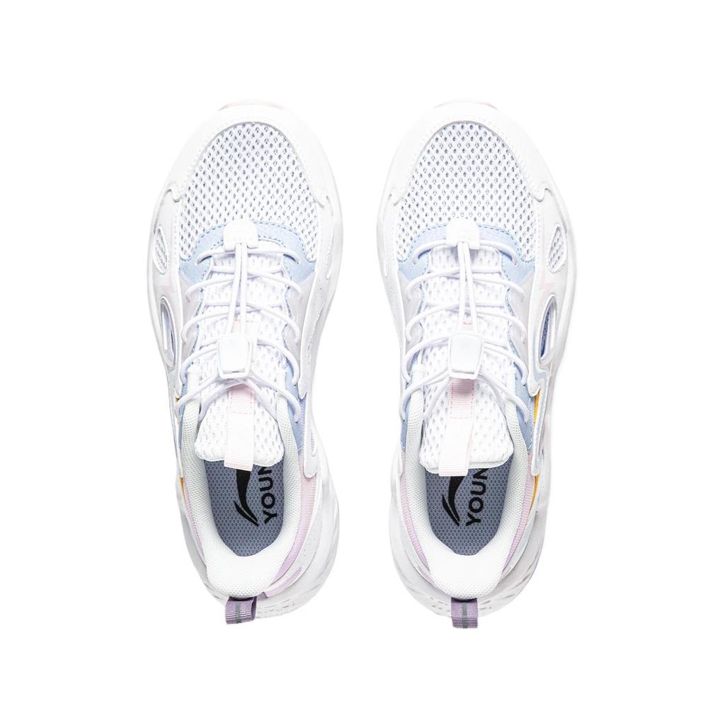 Li Ning Kids Sports Lifestyle Synthetic Leather Fabric Fashion Simple Comfortable Aesthetic Low-Top Casual Shoes Men casual shoes YKCU140-2