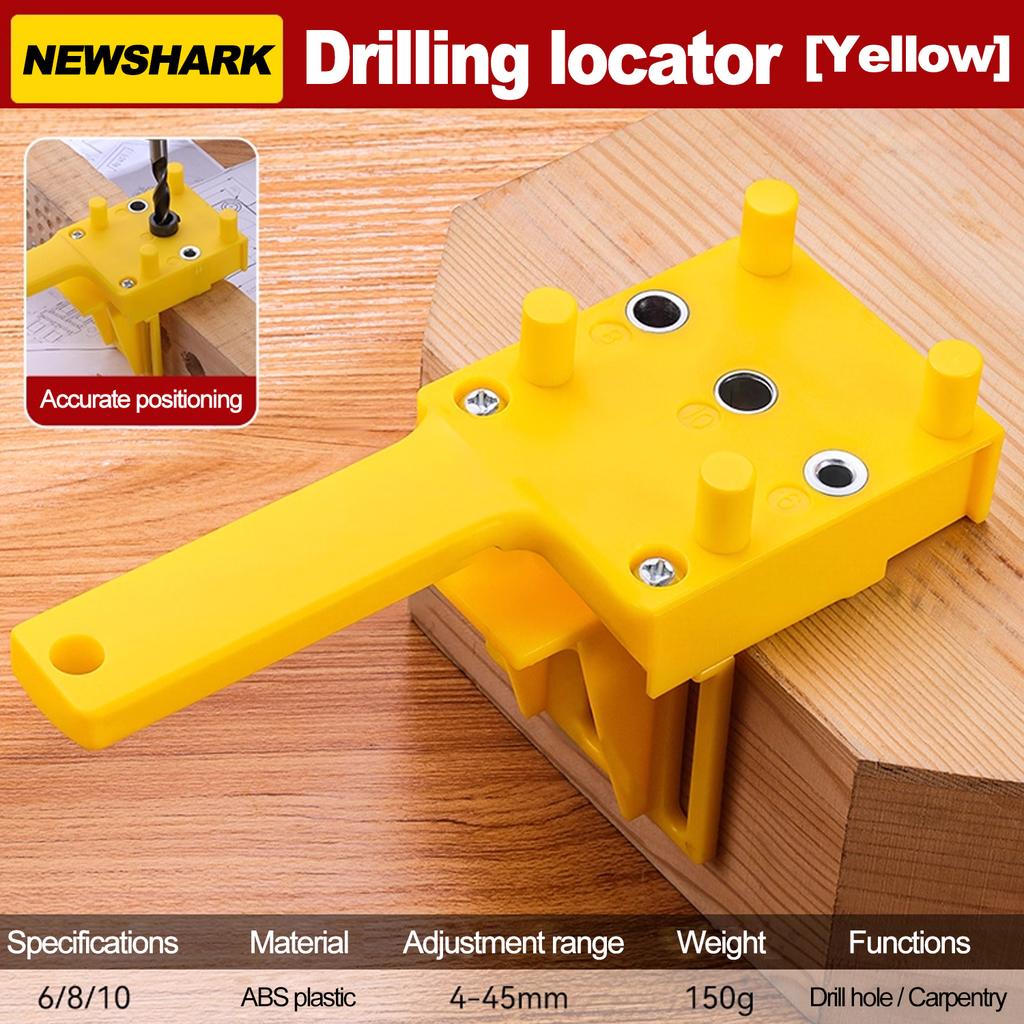 Woodworking Dowel Handheld Drill Guide and Hole Saw Tool 6/8/10mm Drill Bit For Carpentry Straight Hole Locator Clamp