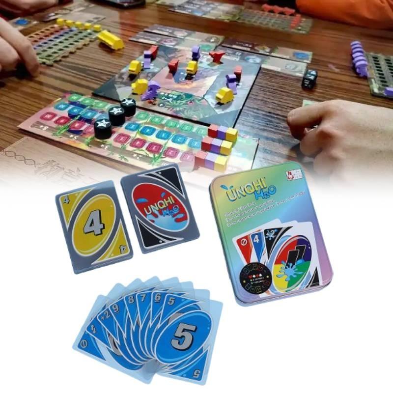 Unqhi Uno H2o Board Game Poker Cards Family Party Casual Prop Educational Toy