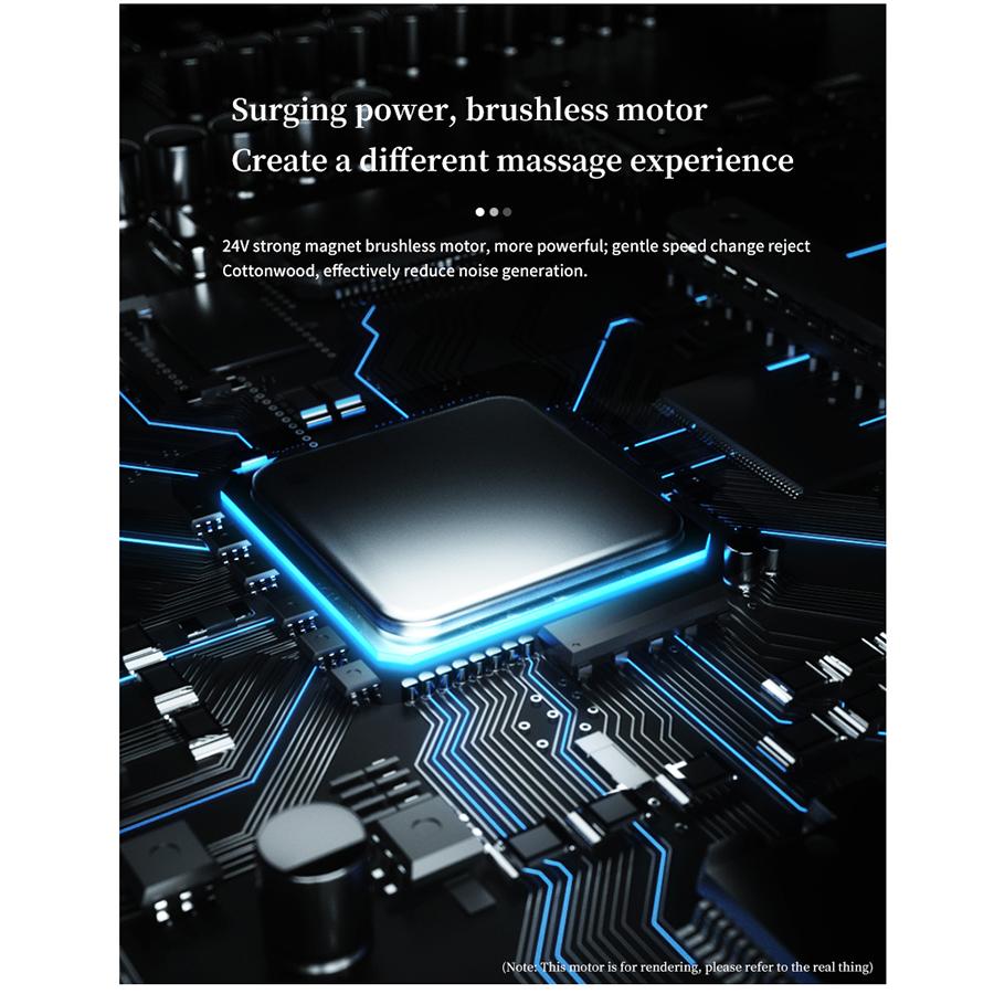 60W Upgrade LCD Touch Screen Deep Massage Smart Fascia Gun w/ 5 Silicone Heads