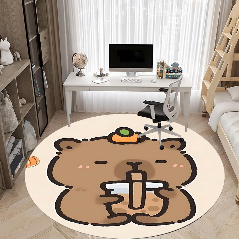 1pc Cute Capybara Chair Carpet for Office, Soft Flannel Throw Mat, Perfect for Office,Holiday Party Decoration Choice yy251113038
