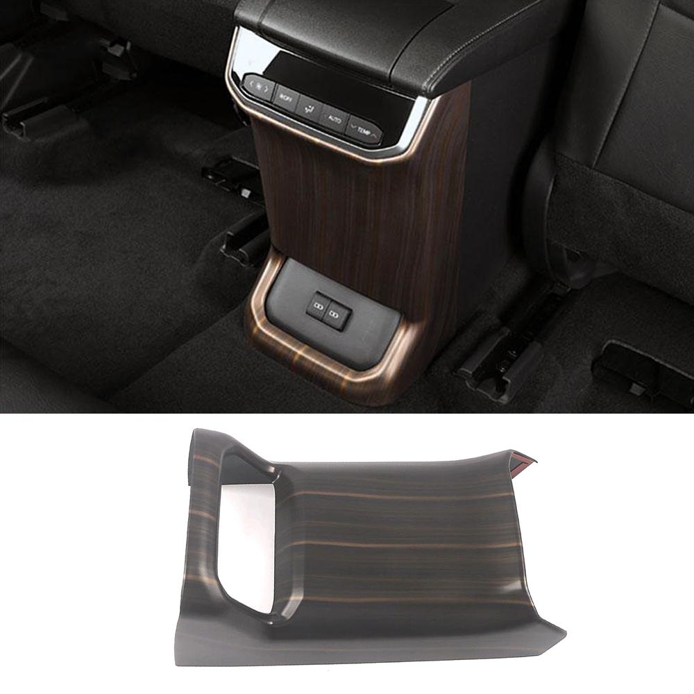 For Toyota Highlander XU70 2024 Car Center Console Seat Armrest Box Rear Protector Cover Anti Kick Carbon Fiber Wood Grain Color