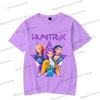 Vintage Kpop Demon Hunters Anime T-shirt Rumi Zoey Mira Print T Shirt Harajuku Cartoon Kpop Demon Hunters Teenage Girls Tshirts