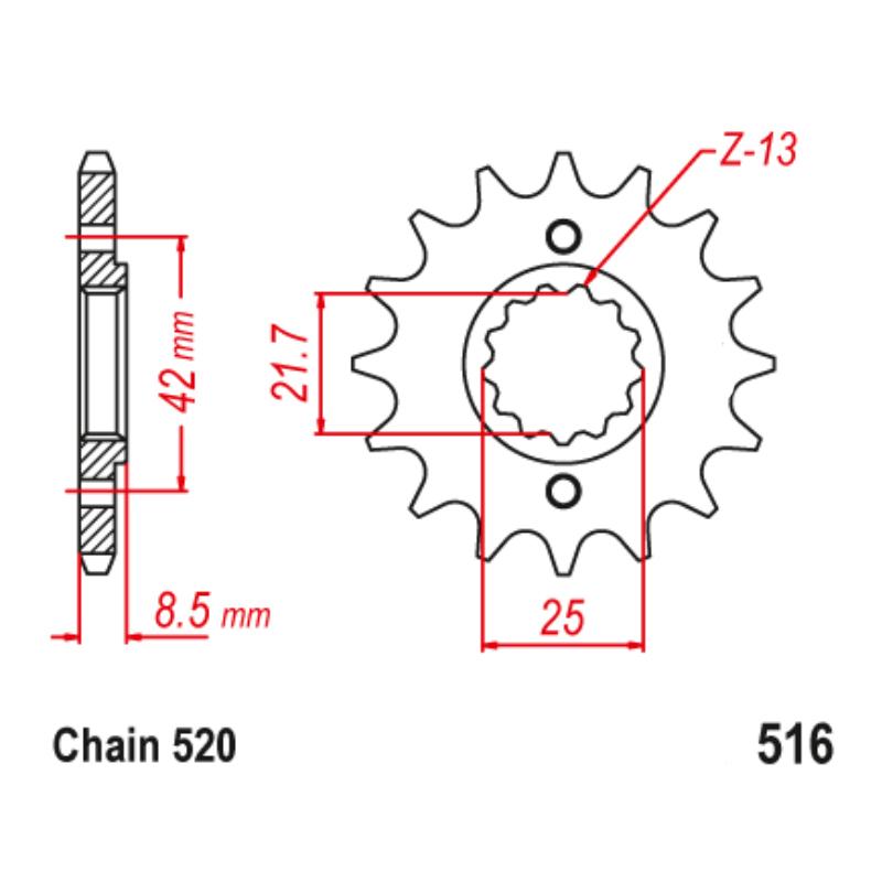 For Kawasaki KLX300R KLX300 -2025 EL250 1988-2003 EX250 Ninja 86-07 GPZ250R 86-05 KLE250 93-01 520 Motorcycle Front Sprocket