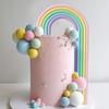28PCS Rainbow Cake Toppers Colorful Balls Cake Decorations for Wedding Baby Shower Girls Boys Birthday Party Supplies