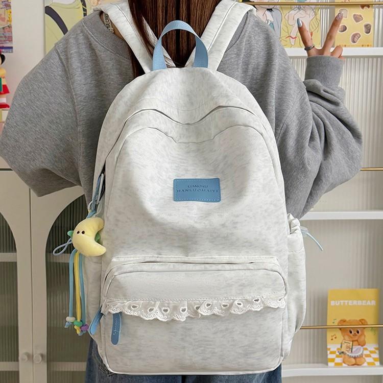 Schoolbag Spring New Japanese Ins Ballet Lace Sweet Soft Girl Travel Small Backpack Mori Simple Backpack Women