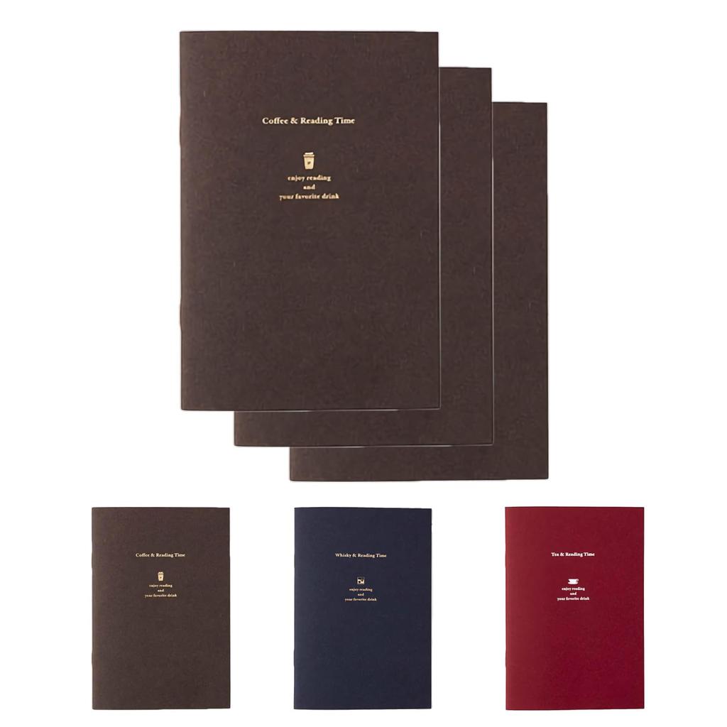 Daigo Tea Time Reading Notebook, Reading Record Notebook [Set of 3] (Coffee) R2346