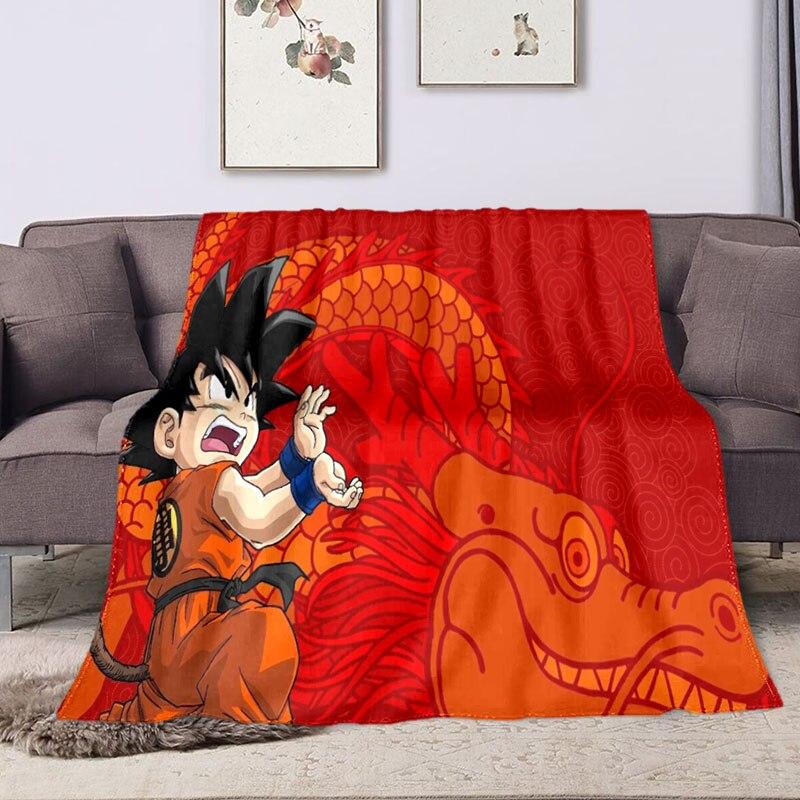 Cartoon Children's Gift Soft Four Seasons Dragon-Ball Portable Blanket Sofa Blanket Thin Sheet Office Tour Sherpa Warm Blanket.