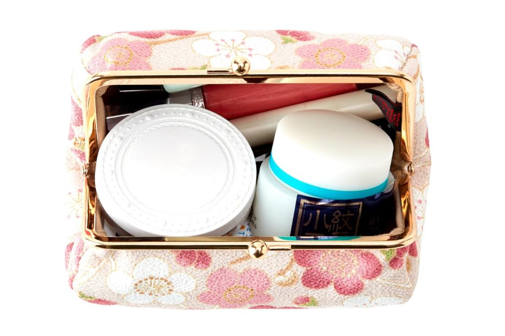 Wa KOMONO Komon Kobo Uni Hergestellt in Futago Chirimen Japanisches Muster Kosmetiktasche Pflaume Einheitsgröße (0105-4) Seni, Japan, [Moderne Blüte/Rosa],