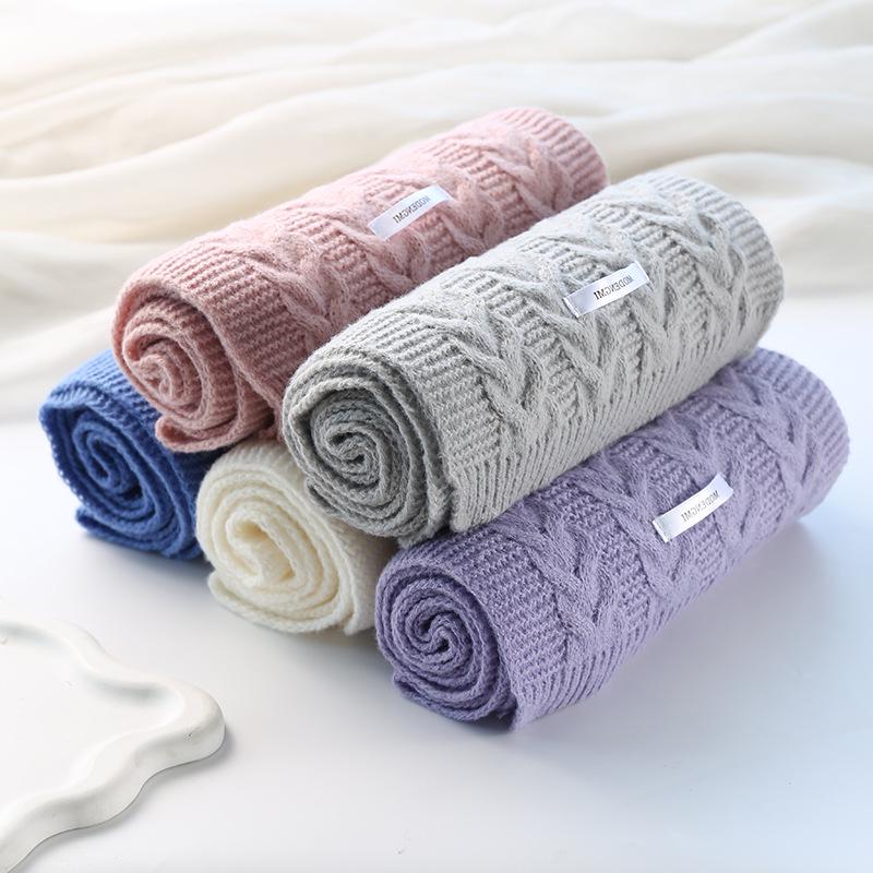 2025 Unisex Korean Style Soft Knitted Wool Neck Warmer for Students and Couples - Versatile for Autumn and Winter