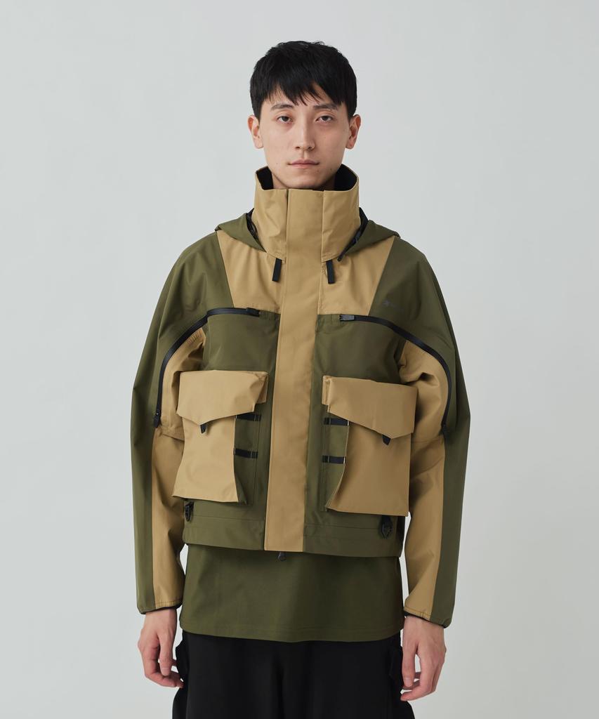 Snow Peak Toned Trout 3L Wading Jacket Cap, Size LOLIVETT2510-JK01, Perfect for Camping, Outdoor Activities, and Festivals.