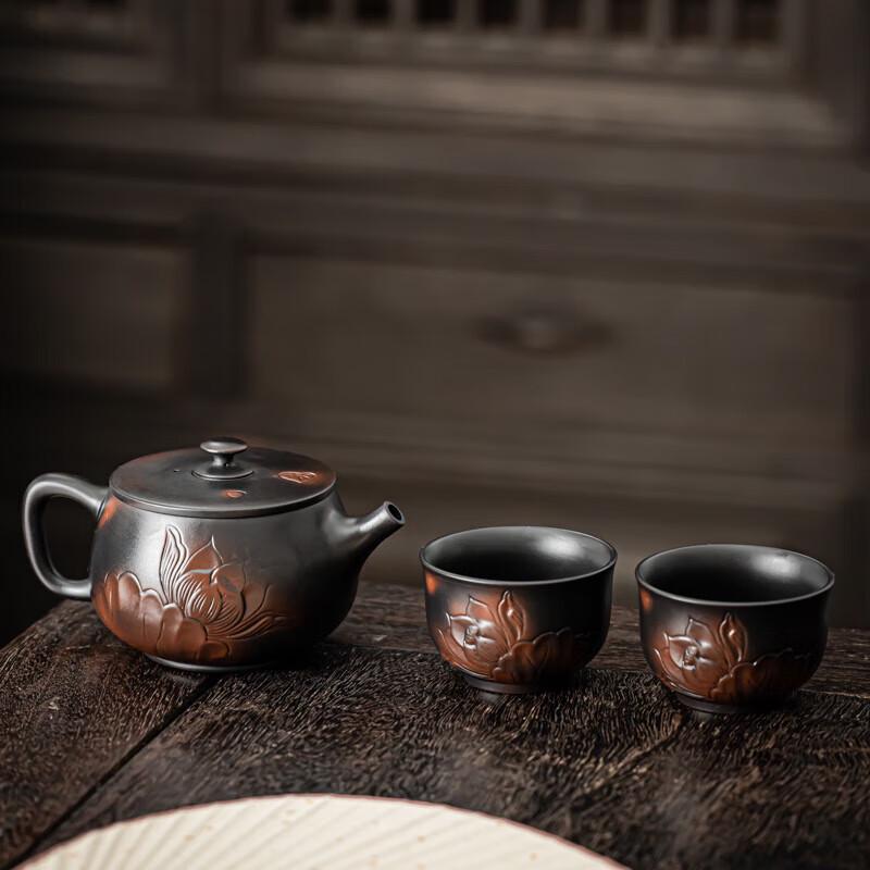 Shang Qi Rotatable Phoenix Zisha Teapot Set