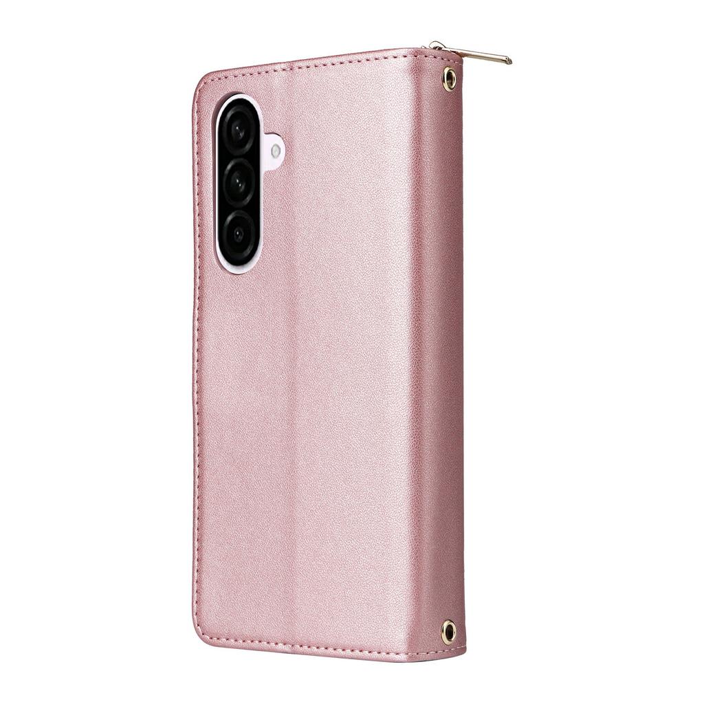 For Samsung Galaxy A57 5G Case 9 Card Slots Zipper Pocket PU Leather Phone Cover with Wrist Strap