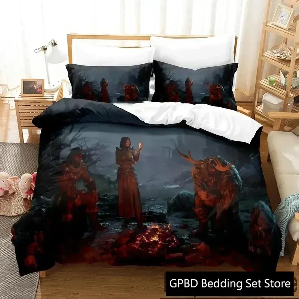 3D-Druck Diablo IV Spiel Bettwäsche Set Bettbezug Bettset Bettbezug Kissenbezug Bettdecke King Queen Size Jungen Erwachsene Bettwäsche 70x133cm 2pcs