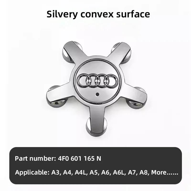 4Pcs Car Wheel Hub Cover Tires Rim Center Replace Cap Decoration Sticker For Audi Q5 A3 A5 A4 A4L A6 A6L A7 A8 Auto Emblem