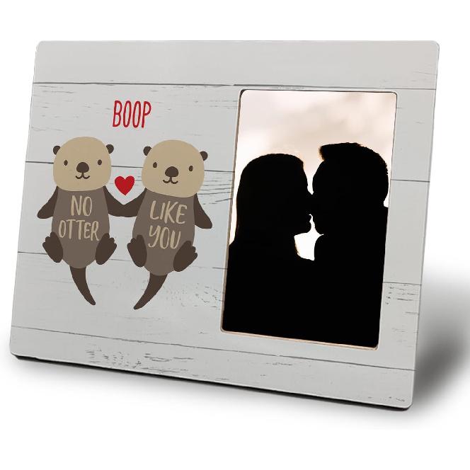 Mancheng-zi No Otter Like You Picture Frames, Love & Valentines & Wedding Gifts for Her Girlfriend Wife Couple, Sea Otter Themed 4x6 Picture Frame