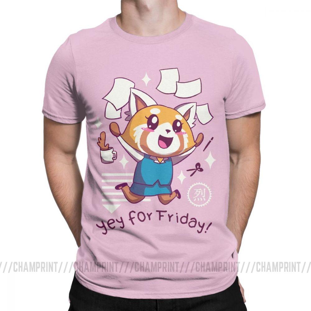 Aggretsuko Tee Shirt Aggressive Retsuko Yey For Friday Happy Weeken T Shirt For Men 100 Cotton