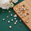 1set 40Pcs 2 Colors 201 Stainless Steel Slide Charms For Leather Cord Bracelets Making Rectangle Golden & Stainless Steel Color 10x6x5.5mm