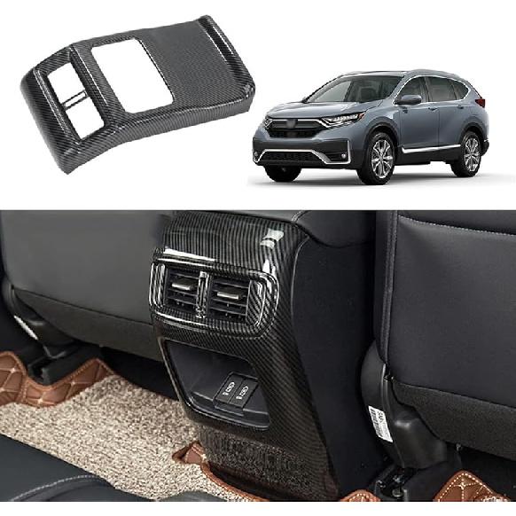 for CRV 2017-2022 Rear Air Condition Vent Outlet Cover Trim Sticker, Carbon Fiber Grain Style Interior Decorative Panel Frame Accessories for Honda