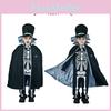 Kids Boy Skeleton Skull Ghost Cloak Halloween Cosplay Party Outfit Costume
