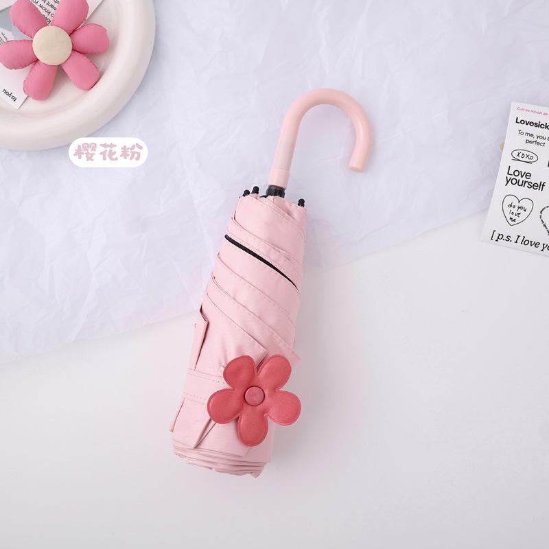 New 50% off 6-bone vinyl umbrella, curved hook handle, sun protection and UV protection umbrella, personalized creativity