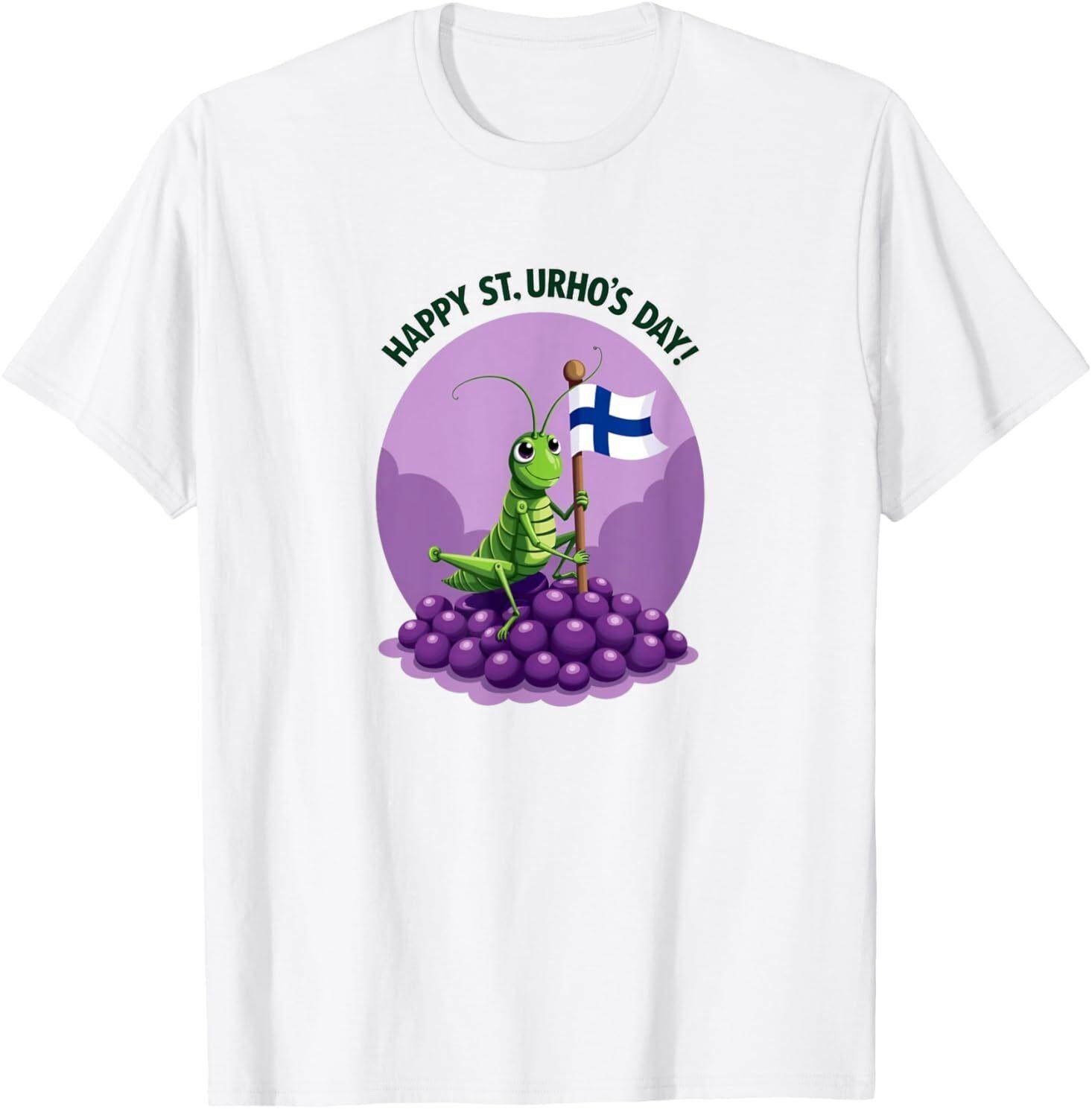 St. Urho s Day tee Finland Grapes Grasshopper Hoodie or T-Shirt XXL