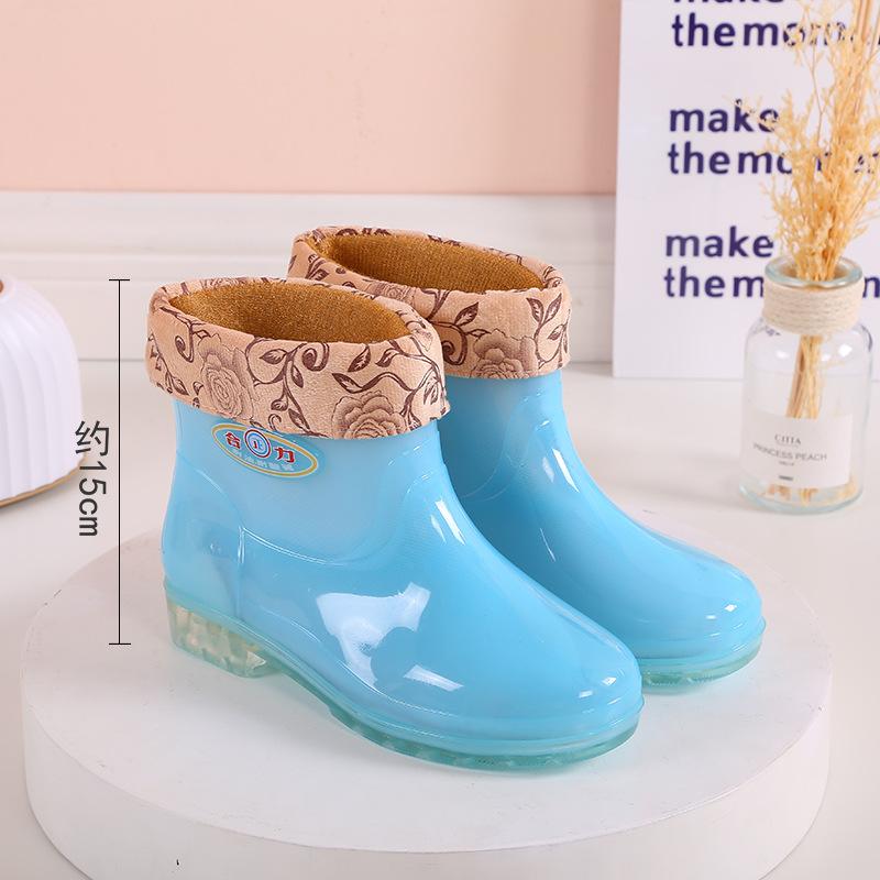 Long rain boots women's fashion rain shoes women's adult no lining high tube waterproof shoes quick-drying rubber shoes summer