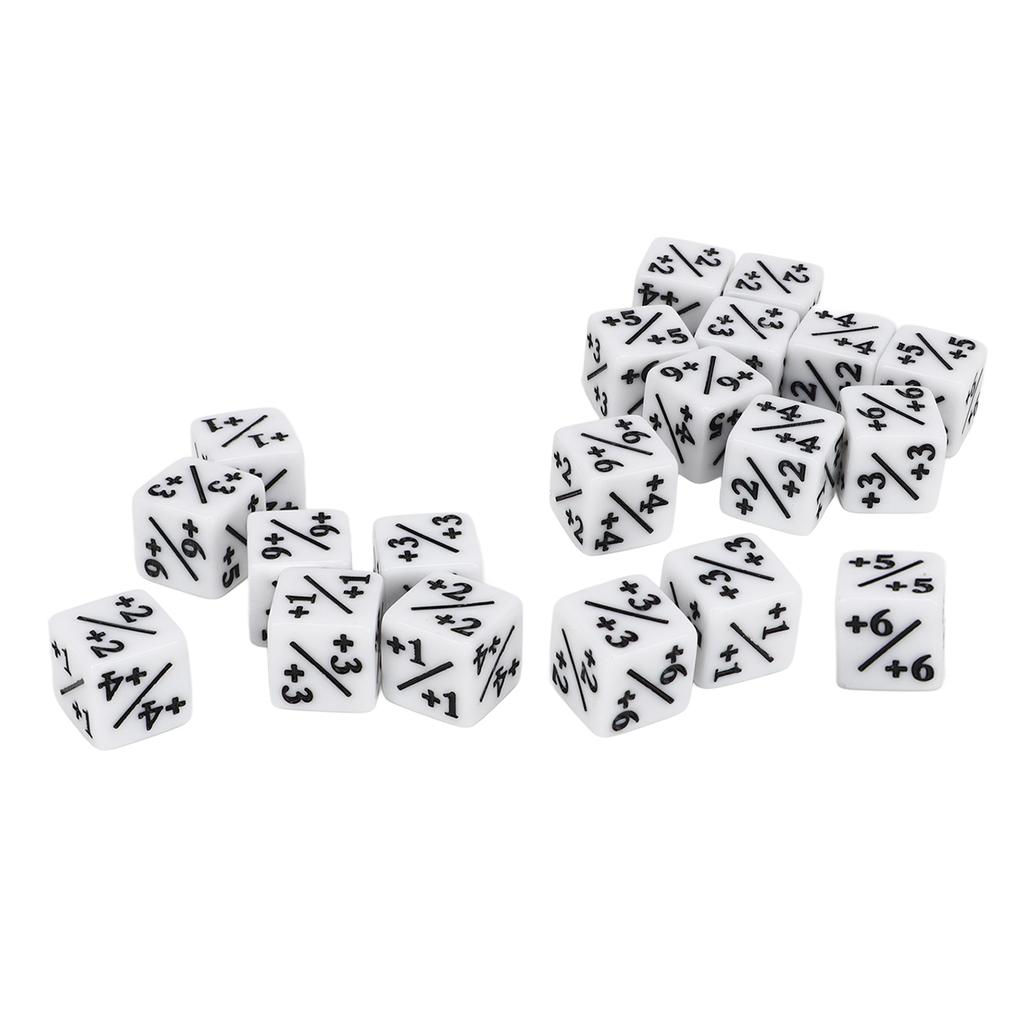20pcs Dice Set Puzzle Fun 6 Sided Number Acrylic Dice for Gaming Preschool Education