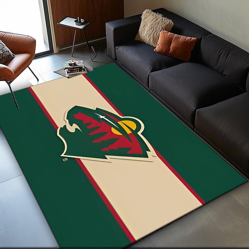 Minnesota Wild Teppich für Innen und Außen, Teppiche für Spielzimmer, Zuhause, Büros, Wohnzimmer, Heimdekoration, Weihnachts-Fan-Geschenk