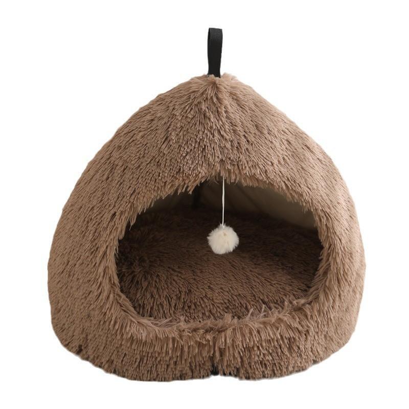 Cozy Winter Pet Bed Cats Small Dogs Plush Warm Nest With Deep Sleep Design Indoor Use