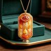 Chinese Lucky Dragon Phoenix Enamel Gourd Pendant Necklace Totem Ethnic Jewelry Minimalist Unisex Fashion