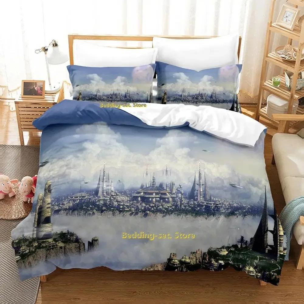 New Sci Fi City Bedding Set Single Twin Full Queen King Size Bed Set Adult Kid Bedroom Duvetcover Sets Anime Parure De Lit Bed
