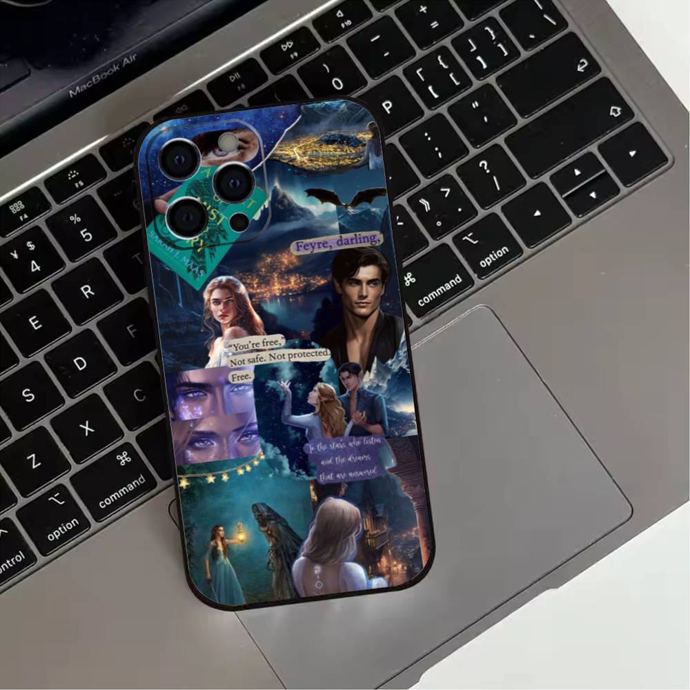 A Court-of-Mist-and Fury  Phone Case For iPhone 17,16,15,14,13,12,11 Plus,Pro Max,XS,Soft Silicone Black Cover